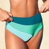 Women's Vibrant Colorblocked Panels High-Waisted Bikini Bottoms - Cupshe - 4 of 4