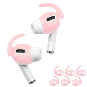 Insten 3 Pairs Ear Hooks Compatible with AirPods Pro 2019 Earbuds, Anti-Lost EarHooks Accessories (Not Fit in Charging Case) Pink - 1 of 4