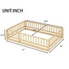 CAVINAS Full Size Wood Montessori Bed,Modern Floor Bed with Fence and Door,Toddler Bed for Bedroom - 3 of 4