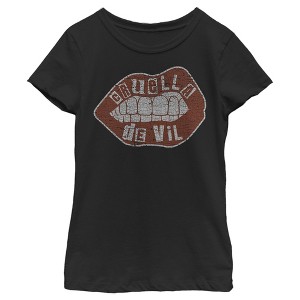 Girl's Cruella Distressed Red Lips Logo T-Shirt - 1 of 4
