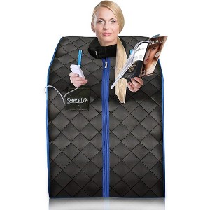 SereneLife Portable Infrared Sauna – Compact, Detoxifying, Energy-Efficient, with Heating Pad – Black - 1 of 4