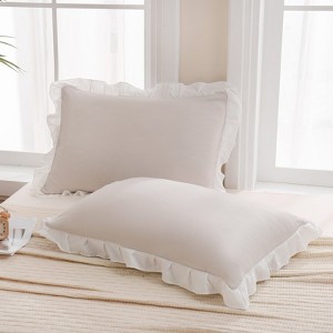 Ruffled Pillow Shams & Body Pillow Cover – Soft Wrinkle Resistant Bedding Collection Envelope Closure - 1 of 4