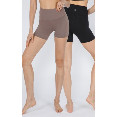 90 Degree By Reflex Womens 2 Pack High Waist Power Flex Yoga Shorts Tummy  Control 5 Biker Shorts : Target
