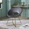 NicBex Silky Velvet Accent Chair,Upholstered Living Room Chairs with Mid-Height Backrest and Gold Finished Base,Accent Chairs for Living Room - 2 of 4