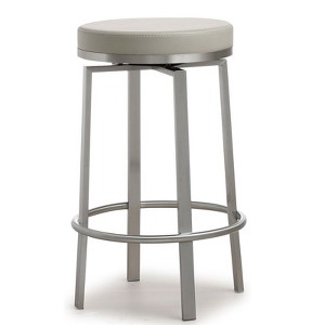 TOV Furniture Pratt 26" Swivel Fabric Counter Stools in Gray (Set of 2) - 1 of 4