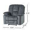 Luxurious Manual Recliner Chair with Skin-Friendly Fabric and Dual Cup Holders, Pushback Recliner Chair for Adults, CENGHU Upholstered Armchair - 3 of 4