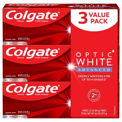 Colgate Optic White Teeth Whitening Toothpaste - Sparkling White - 3.2oz/3pk