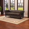 Racxily 3-seat Living Room Upholstered Sofa, Modern Couches Set Style Button Tufted, PU Chesterfield Sofas for Living Room Apartment - 3 of 4