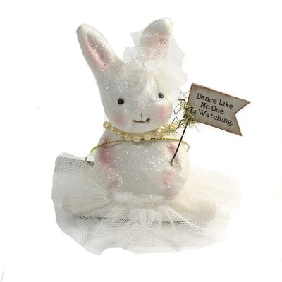 Easter 4.0" Ballerina White Bunny Ballet Dance Tulle Tutu  -  Decorative Figurines