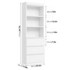Bookcase with Drawers 70.27 Inches Tall Bookshelf Farmhouse Bookcases Wooden Deep Bookshelves Storage Cabinet Organizer - 2 of 4