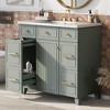 Vynxaria 36" Bathroom Vanity Cabinet with Sink Top Combo Set , Green ,Single Sink,Shaker Cabinet with Soft Closing Door and 3 Drawers - 3 of 4