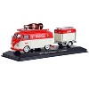 1960 Volkswagen T1 Kombi Van with Trailer Red and Cream "Coca Cola" 1/43 Diecast Model Car by Motorcity Classics - 4 of 4
