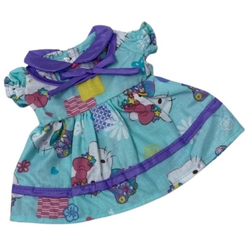 Doll Clothes Superstore Blue Kitten Print Dress Fits 12 inch Baby Alive and Little Baby Dolls Size 16