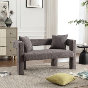 51.18'' Chenille 2-Seater Loveseat sofa with Arc Backrest, High-Density Cushion, and 2 Pillows - 1 of 4