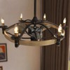 Kviflon 23 and 32 Inches Caged Ceiling Fan Chandelier with Light and Remote for Door Porch,Kitchen,Dinning Room - 2 of 4