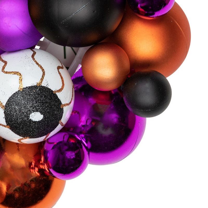 Northlight Multi-Color Shatterproof Ball Ornament Halloween Wreath - 13-Inch, Unlit, 4 of 5