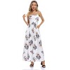 Women Strapless Maxi Boho Vintage Summer Beach Floral Print Hawaiian Party Long Dress - 2 of 4