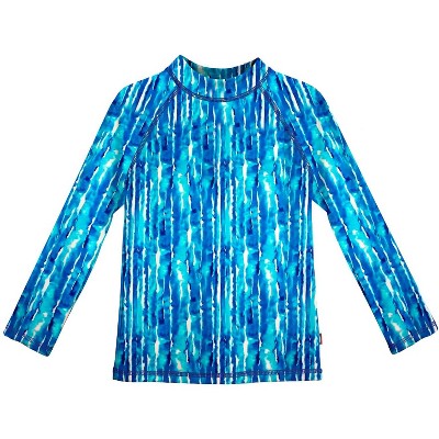 City Threads USA-Made Girls UPF 50+ Printed Long Sleeve Rashguard Tee