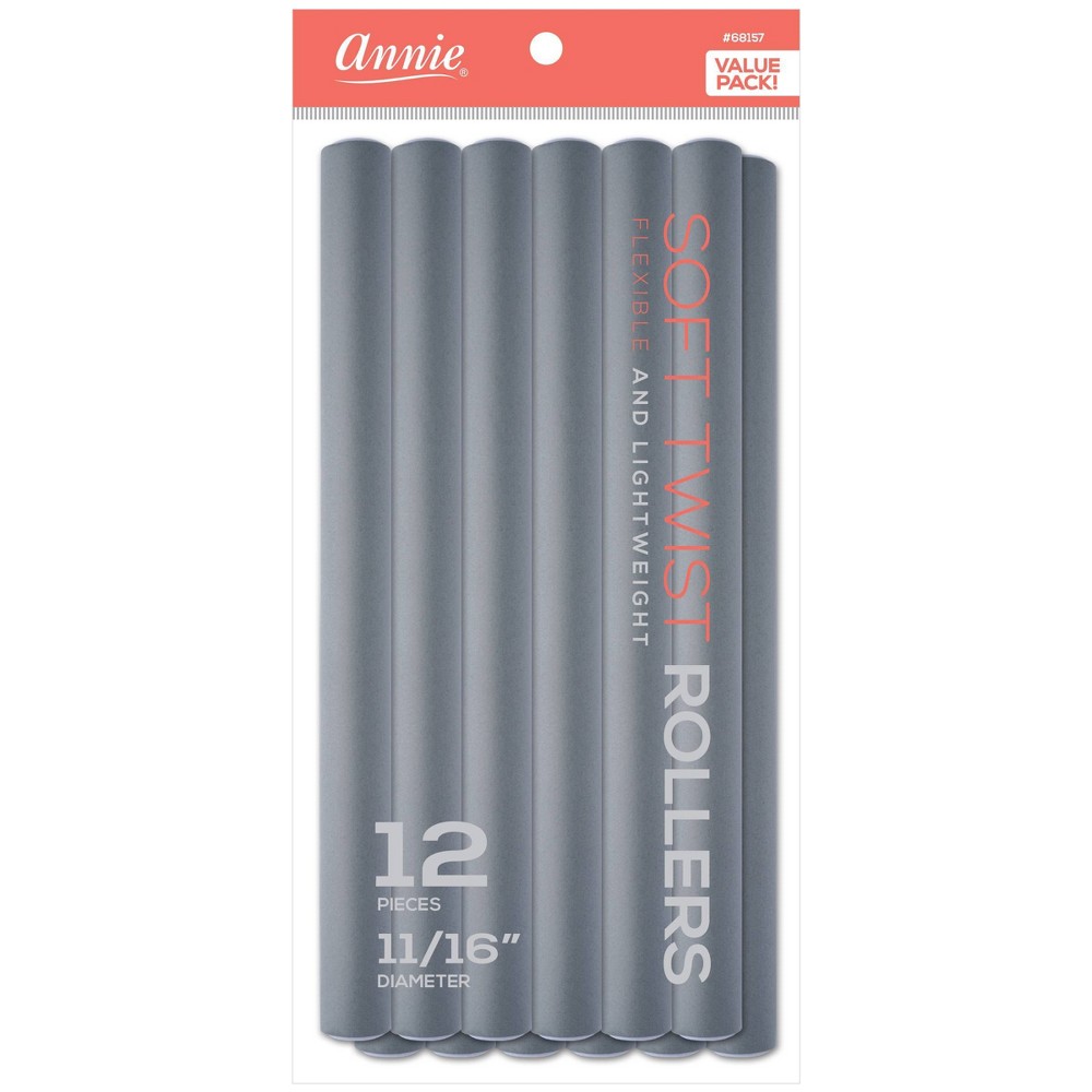 Photos - Hair Styling Product Annie International Soft Twist Hair Rollers - Gray - 12ct