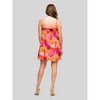 24seven Comfort Apparel Womens Multicolor Square Neck Spaghetti Strap Smocked Pockets Mini Dress - 3 of 4