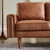 LOVMOR 82.2"L-Shape Sofa Couch with Chais Mid-Century Copper Nail on Arms,strong wooden leg and suede fabric design - 4 of 4