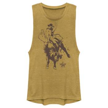 Juniors Womens Professional Bull Riders Ride the Line Sketch Festival Muscle Tee