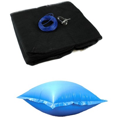 Swimline 18' Round Above Ground Pool Leaf Net Cover + Winter Closing Air Pillow