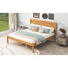 DOMETOUR Platform Bed Frame with Headboard, Wood Slat Support, No Box Spring Needed, Queen, Oak - 4 of 4