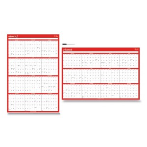 Erasable Wall Calendar, 24 x 36, White/Red Sheets, 12-Month (Jan to Dec): 2026 - 1 of 4