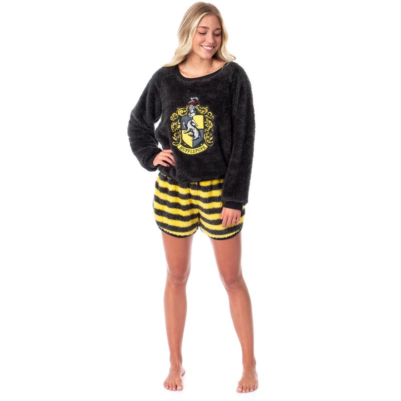 Harry Potter Womens' Sweater and Shorts Sleep Pajama Set-All Houses, 5 of 7