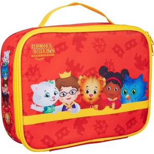 Daniel Tiger's Neighborhood Insulated Lunch Sleeve - Reusable Heavy Duty Tote Bag w Mesh Pocket (Friends Characters) - Easy to Use Lunch Box for Kids - 1 of 4