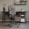 vidaXL Reclining Office Chair- Adjustable, Swivel Design with Rolling Castors, Grey Faux Leather, Metal and Plywood Frame - 2 of 4