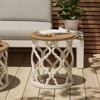 JIONJOY White Round End Table - Farmhouse Tray Top Side Table with Curved Base for Small Spaces - 2 of 4