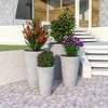 LeisureMod Pebble 4-Piece Fiberstone and MGO Clay Planter Set Tapered Round Planter Pot for Indoor and Outdoor - 2 of 4