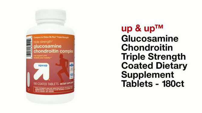 Glucosamine Chondroitin Triple Strength Coated Dietary Supplement Tablets - 180ct - up &#38; up&#8482;, 2 of 5, play video