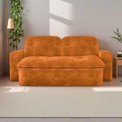 3-Seater Small Streak Corduroy 2-in-1 Convertible Modular Sofa Bed, Space-Saving