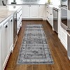 Acekool Boho Vintage Medallion Area Rug Collection, Washable Foldable Low Pile Non Slip Chenille TPR Backing, Red Blue Beige Gray - 2 of 4