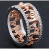 Elephant Ring Wide Band for Women Rose Gold Plate Ring Crystal Ginger Lyne Collection - 2 of 4