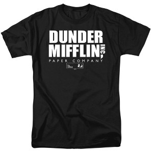 The Office Dunder Mifflin Logo Adult T Shirt, Black - 1 of 4