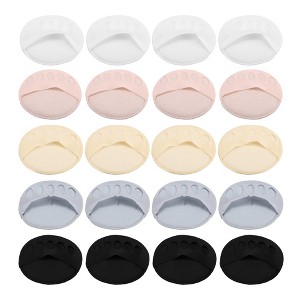 Unique Bargains Women's Soft Fabric Breathable Five Toes Forefoot Pads 5 Colors Black White Pink Gray Beige - 1 of 4