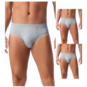 INSPIRE CHIC Men's 3 Pack Underwear Solid Color Elastic Waist Soft Comfortable Briefs - 1 of 4