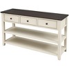 TROPOW Console Table, 50 Inch Retro Sofa Table with 3 Storage Drawers and 2-Tier Open Storage Shelf Entryway Table for Kitchen,  One Size - 3 of 4