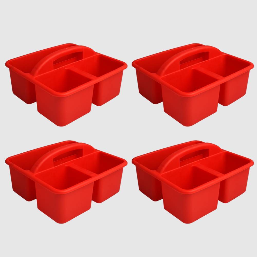 4ct Plastic Supply Caddy Red - Bullseye's Playground was $12.0 now $6.0 (50.0% off)