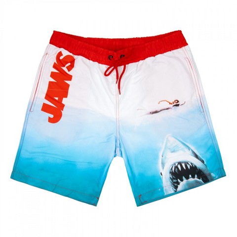 JAWS Mens Jaws Swimmer Movie Poster Board Shorts - Medium