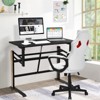 Tangkula Standing Desk Height Adjustable Pneumatic Stand Up Desk w/Cable Management Holes Carbon Fiber Surface Ergonomic - 3 of 4