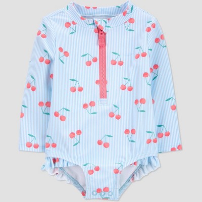 Baby Girls' Cherry Print Long Sleeve One Piece Rash Guard - Just One You® made by carter's