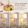 KTMBDW Set of 2 Modern Lamps for Living Room, Bedroom Nightstand Table Lamp with 2 USB Charging Ports for End Table Entryway, 2 Bulbs Included, Gold - 3 of 4