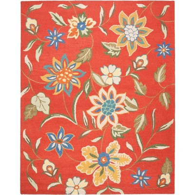 Blossom BLM673 Hand Hooked Runner Rug - Rust/Multi - 2'6x12' - Safavieh.