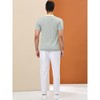 Lars Amadeus Men's Irregular Color Block Patchwork Knitted Short Sleeves Polo Shirts - 4 of 4