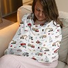 Sweet Jojo Designs Boy 5-in-1 Multi Use Baby Nursing Cover Construction Truck Red Blue and Grey - 2 of 4